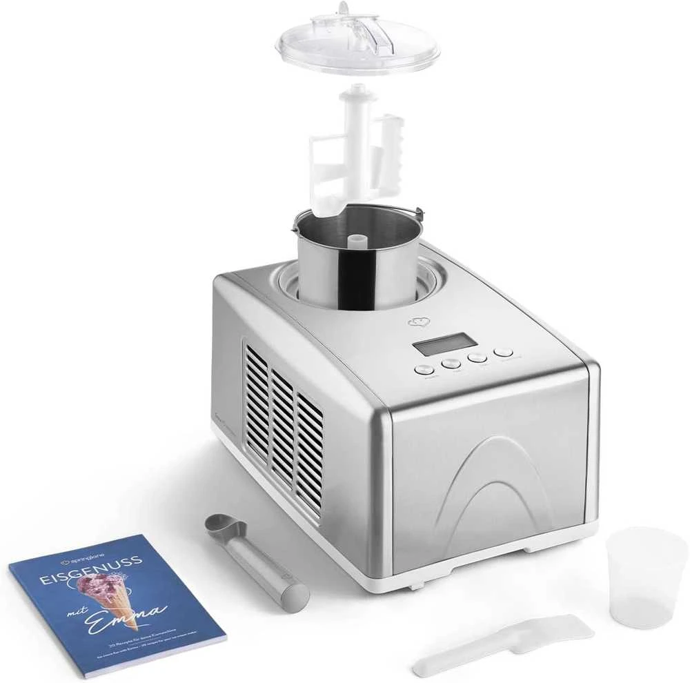 Springlane Kitchen Springlane ledų gaminimo aparatas su kompresoriumi, 1,5 l talpa, nerūdijantis plienas, EMMA