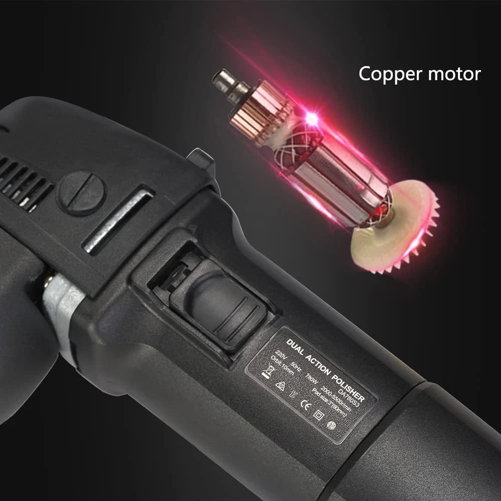 SPTA orbitalinė poliravimo mašina 780 W, 3 colių, 10 mm orbita, reguliuojamas greitis, HDA780S3DE