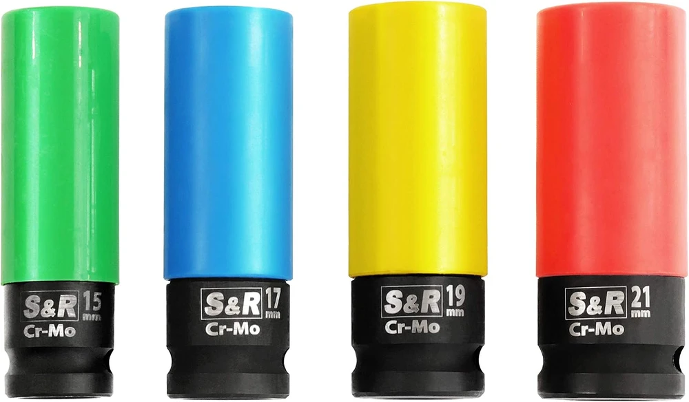 S&R smūginių veržliarakčių galvučių rinkinys 1/2 col., 15–21 mm, 465.411.004