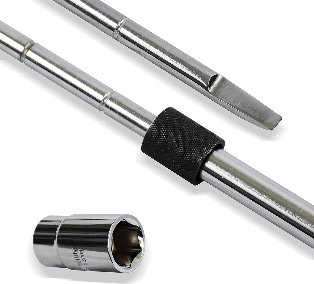 S&R teleskopinis ratų raktas su galvutėmis 17–23 mm, 385–505 mm, 465.462.504