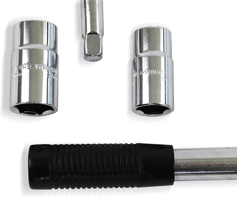 S&R teleskopinis ratų raktas su galvutėmis 17–23 mm, 385–505 mm, 465.462.504
