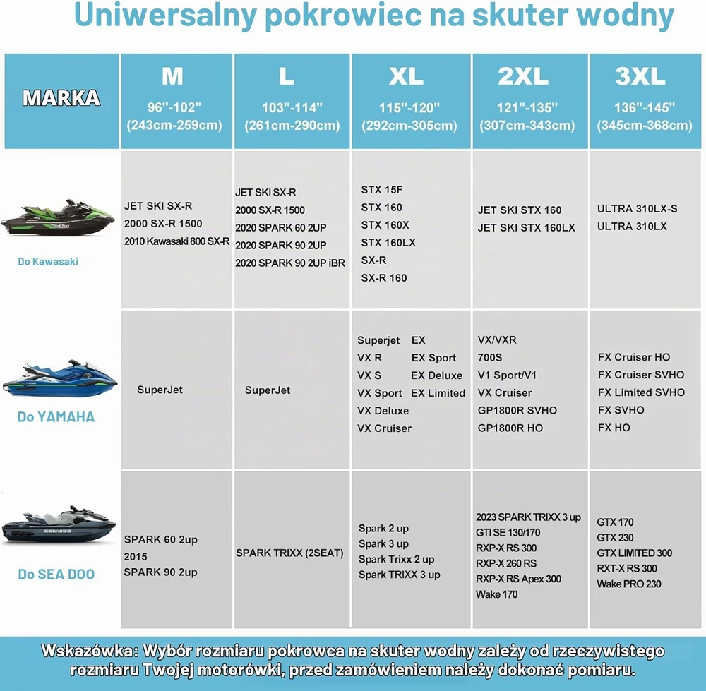 SRIMMIT vandens motociklo uždangalas 307–345 cm, 420D, MTTZ-121-SIL