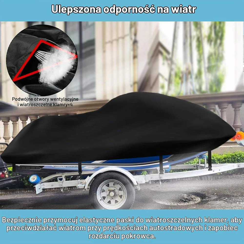 SRIMMIT vandens motociklo uždangalas 307–345 cm, 420D, MTTZ-121-SIL