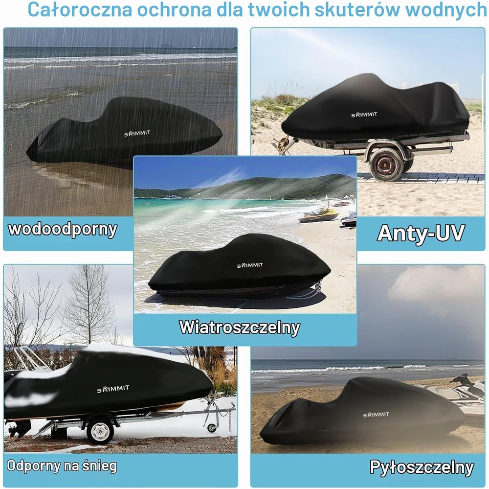 SRIMMIT vandens motociklo uždangalas 420D, atsparus vandeniui ir UV, MTTZ-121-BLK