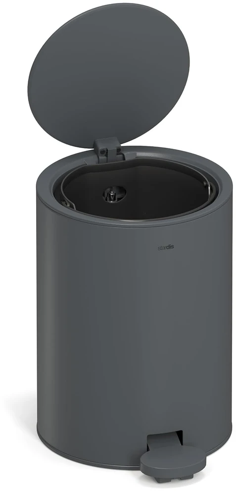 Stardis nerūdijančio plieno šiukšliadėžė su pedalu, matinis, 3 l, Soft-Close, pilka