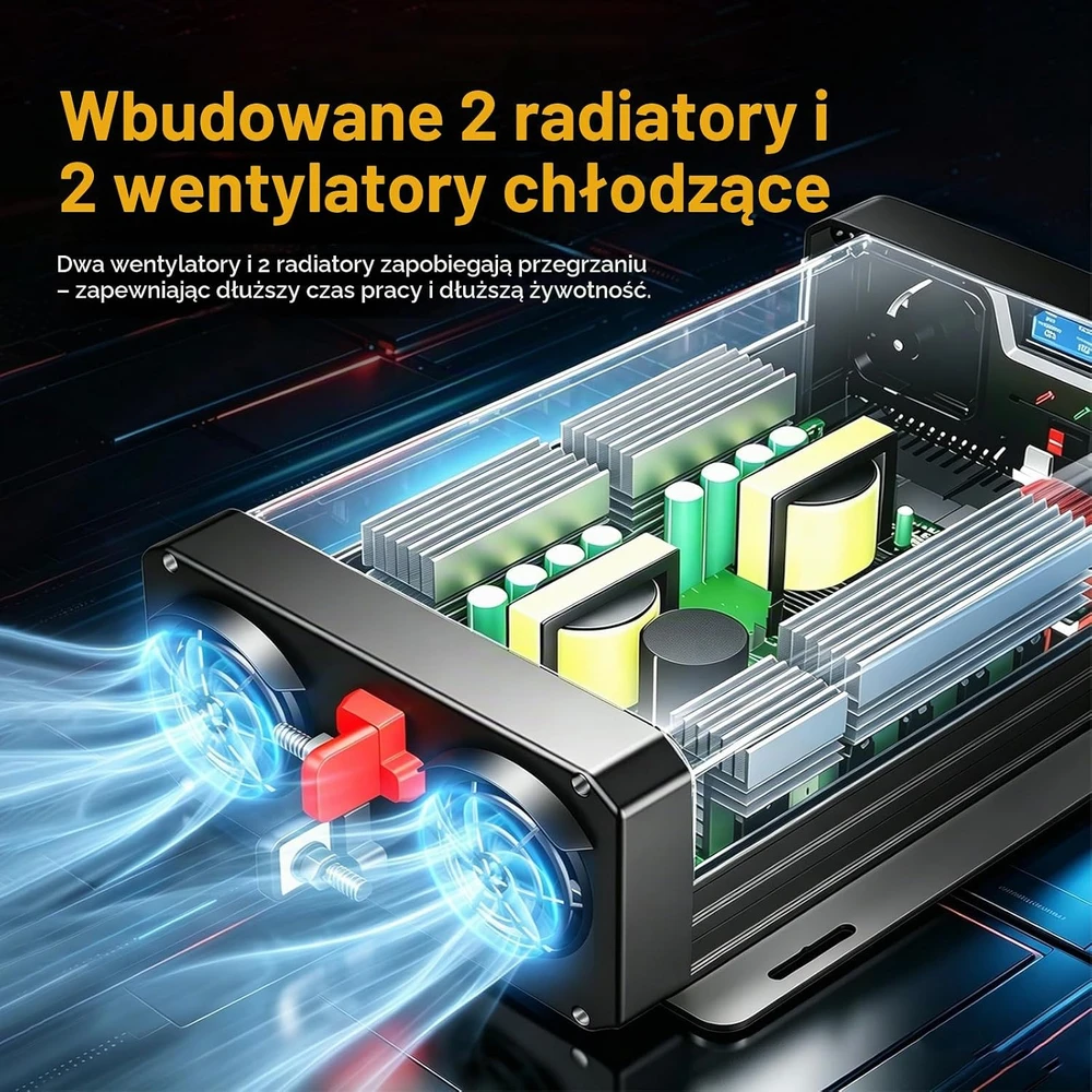 Starkbaer grynos sinusinės bangos įtampos keitiklis 12 V į 230 V 1000 W EU1000W12V
