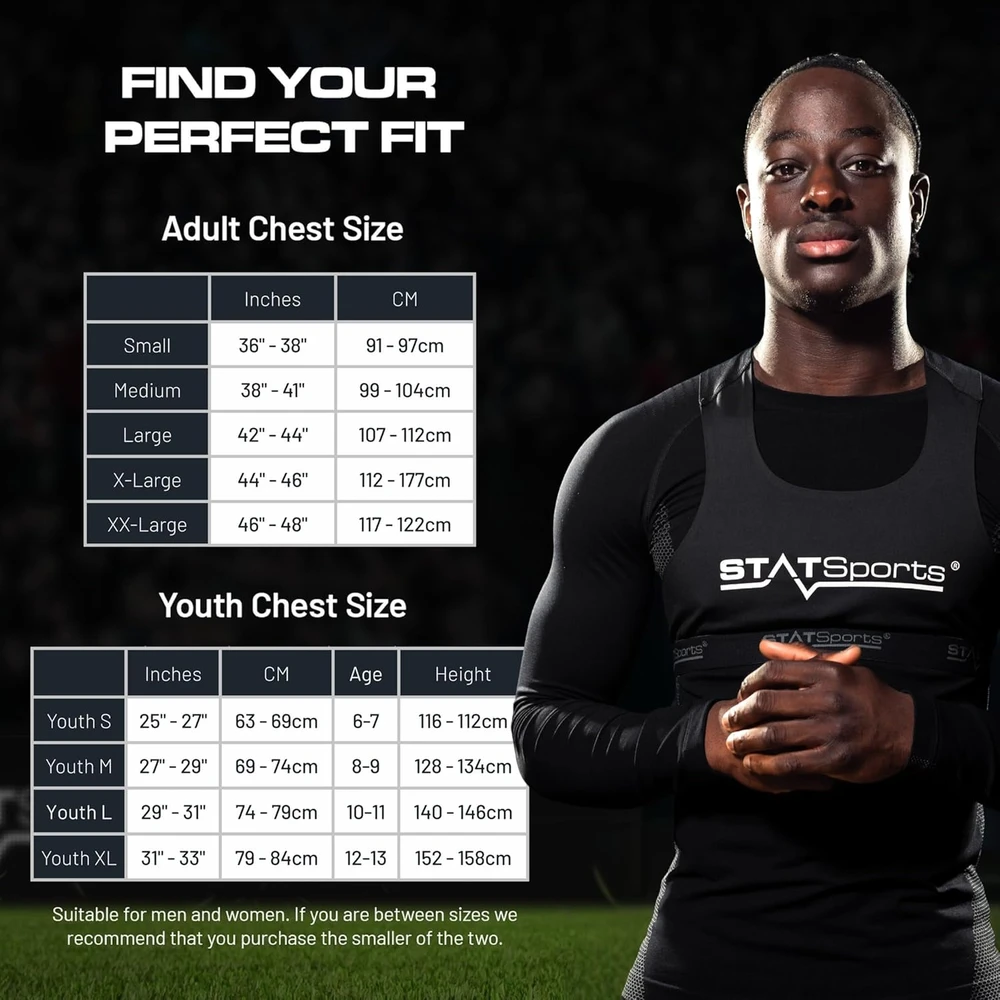 STATSports sportinė GPS liemenė futbolui su sekimo įrenginiu, Bluetooth, dydis L, APEX Athlete Series