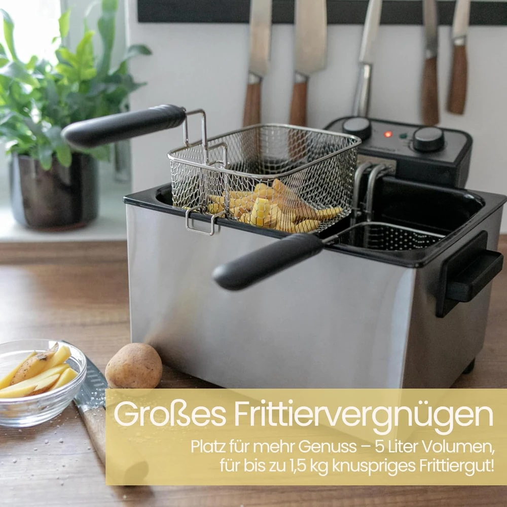 Gruzdintuvė Keptuvė Steba DF 300 (6 l, 1,5kg, 3000 W, plieno spalvos)