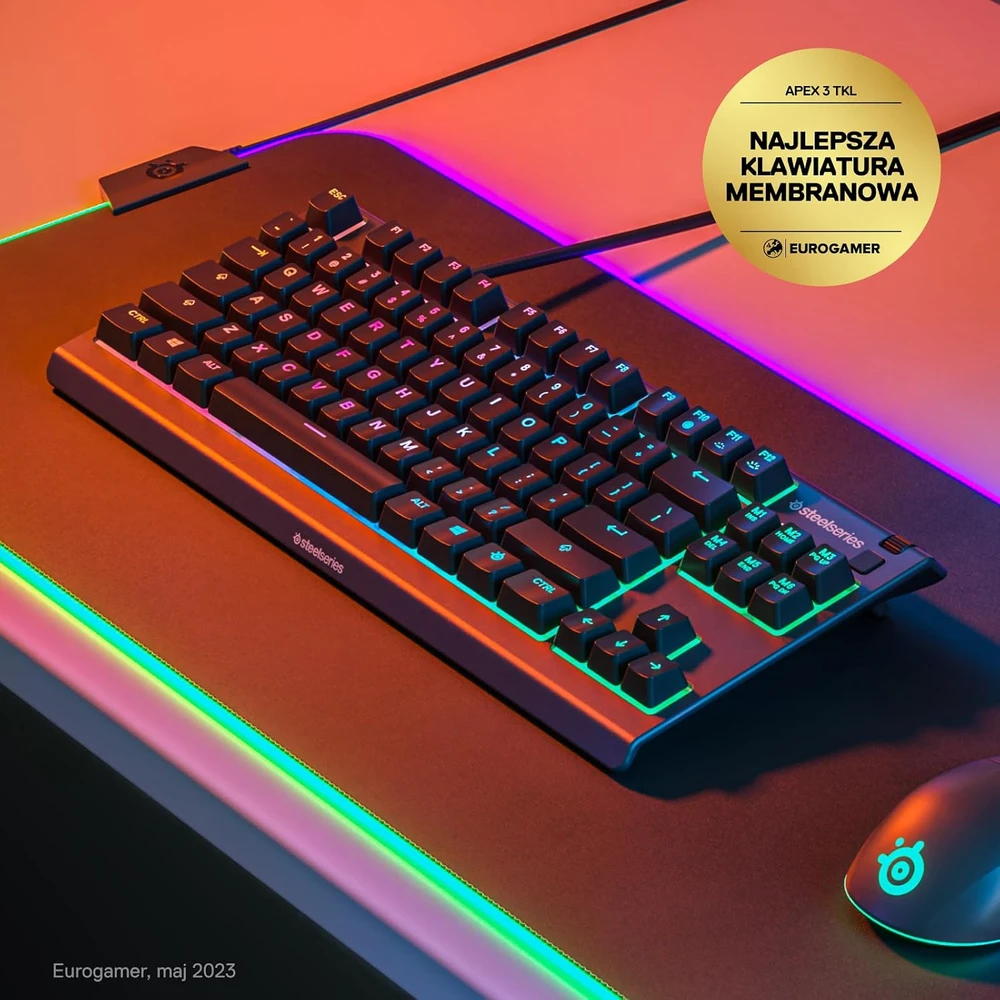 Žaidimų klaviatūra SteelSeries Apex 3 TKL, US kalba, Juodos spalvos