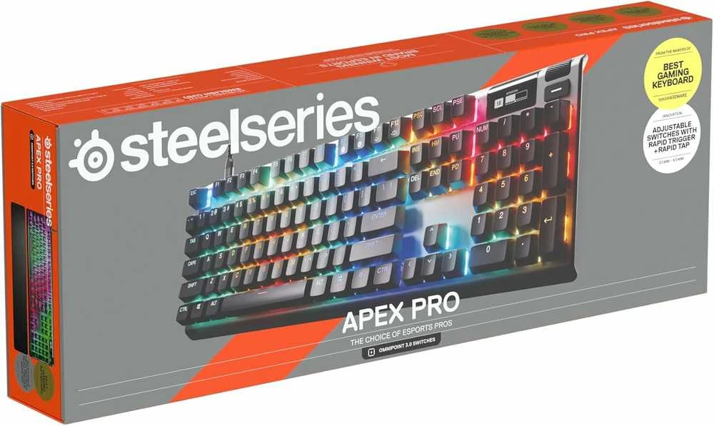 SteelSeries | Klaviatūra žaidimams | Apex Pro Gen 3 | su laidu | US išdėstymas | Juodas | USB-C | OmniPoint 3.0 Adjustable HyperMagnetic Switches