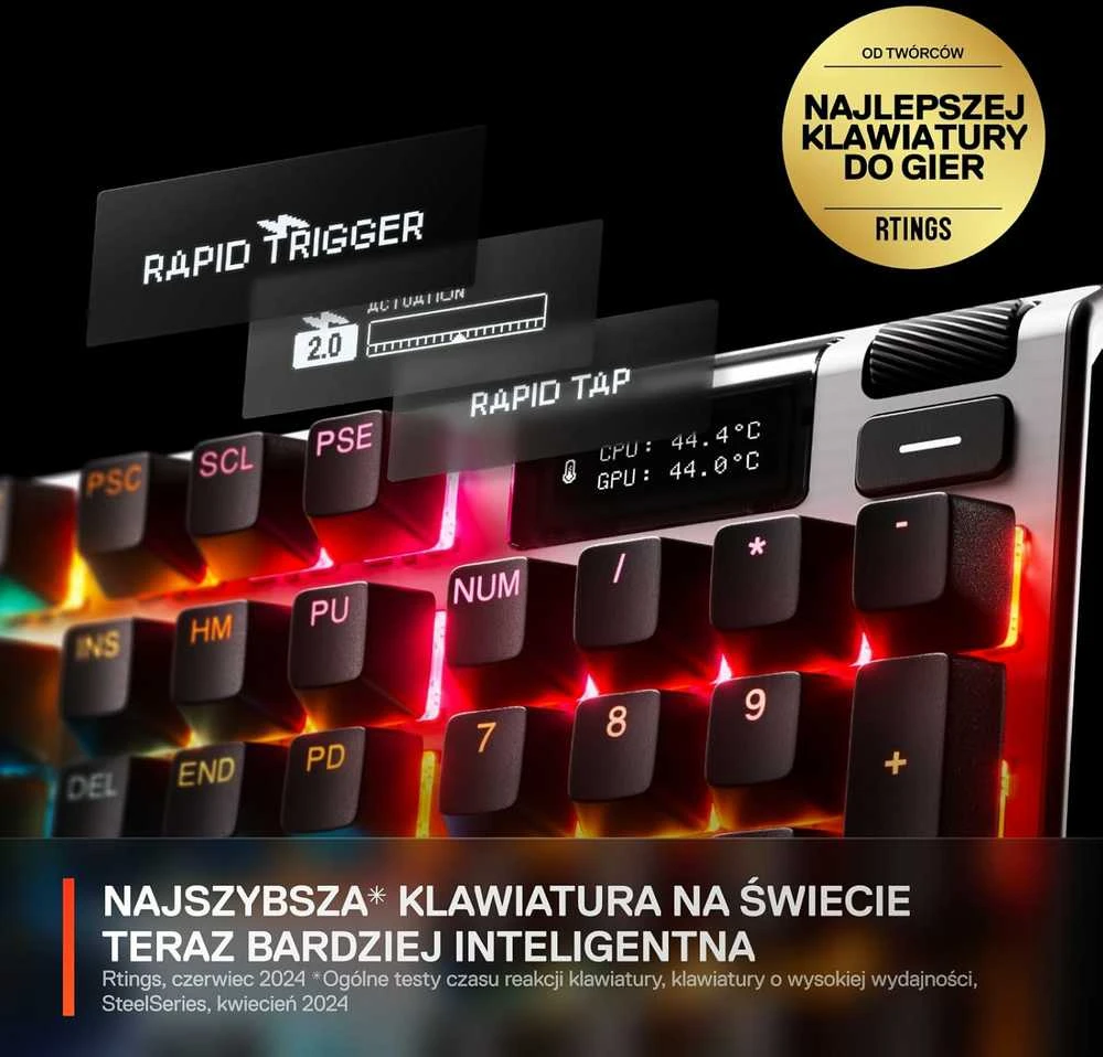 SteelSeries | Klaviatūra žaidimams | Apex Pro Gen 3 | su laidu | US išdėstymas | Juodas | USB-C | OmniPoint 3.0 Adjustable HyperMagnetic Switches