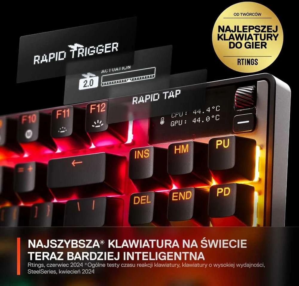 SteelSeries | Klaviatūra žaidimams | Apex Pro TKL Gen 3 | US išdėstymas | Bluetooth | Juodas | 2.4 GHz / Bluetooth/ su laidu | OmniPoint 3.0 Adjustable HyperMagnetic Switches | Belaidė jungtis