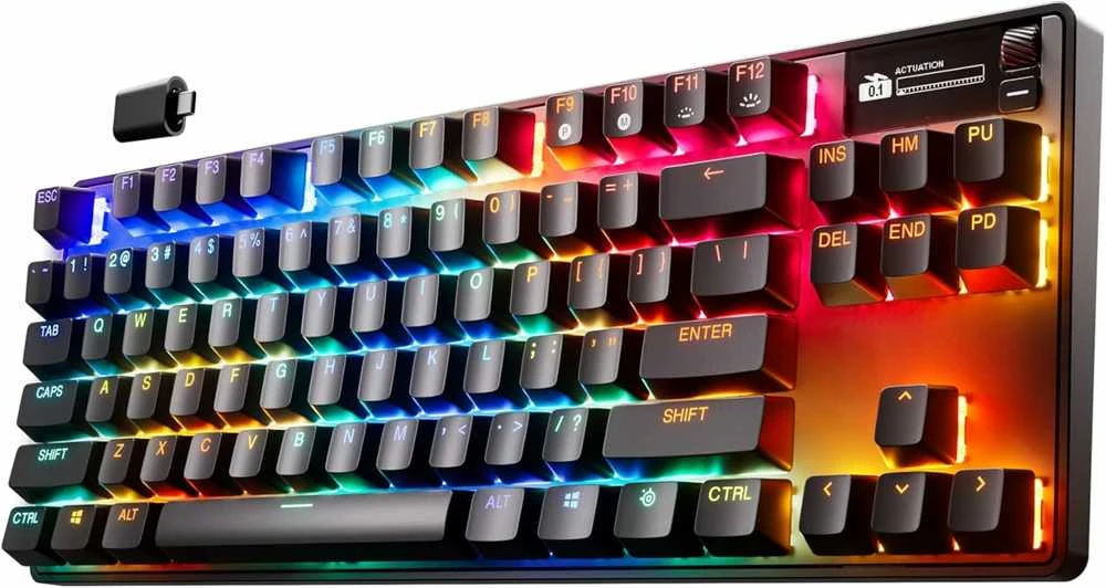 SteelSeries | Klaviatūra žaidimams | Apex Pro TKL Gen 3 | US išdėstymas | Bluetooth | Juodas | 2.4 GHz / Bluetooth/ su laidu | OmniPoint 3.0 Adjustable HyperMagnetic Switches | Belaidė jungtis