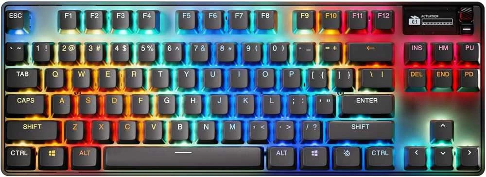 SteelSeries | Klaviatūra žaidimams | Apex Pro TKL Gen 3 | US išdėstymas | Bluetooth | Juodas | 2.4 GHz / Bluetooth/ su laidu | OmniPoint 3.0 Adjustable HyperMagnetic Switches | Belaidė jungtis