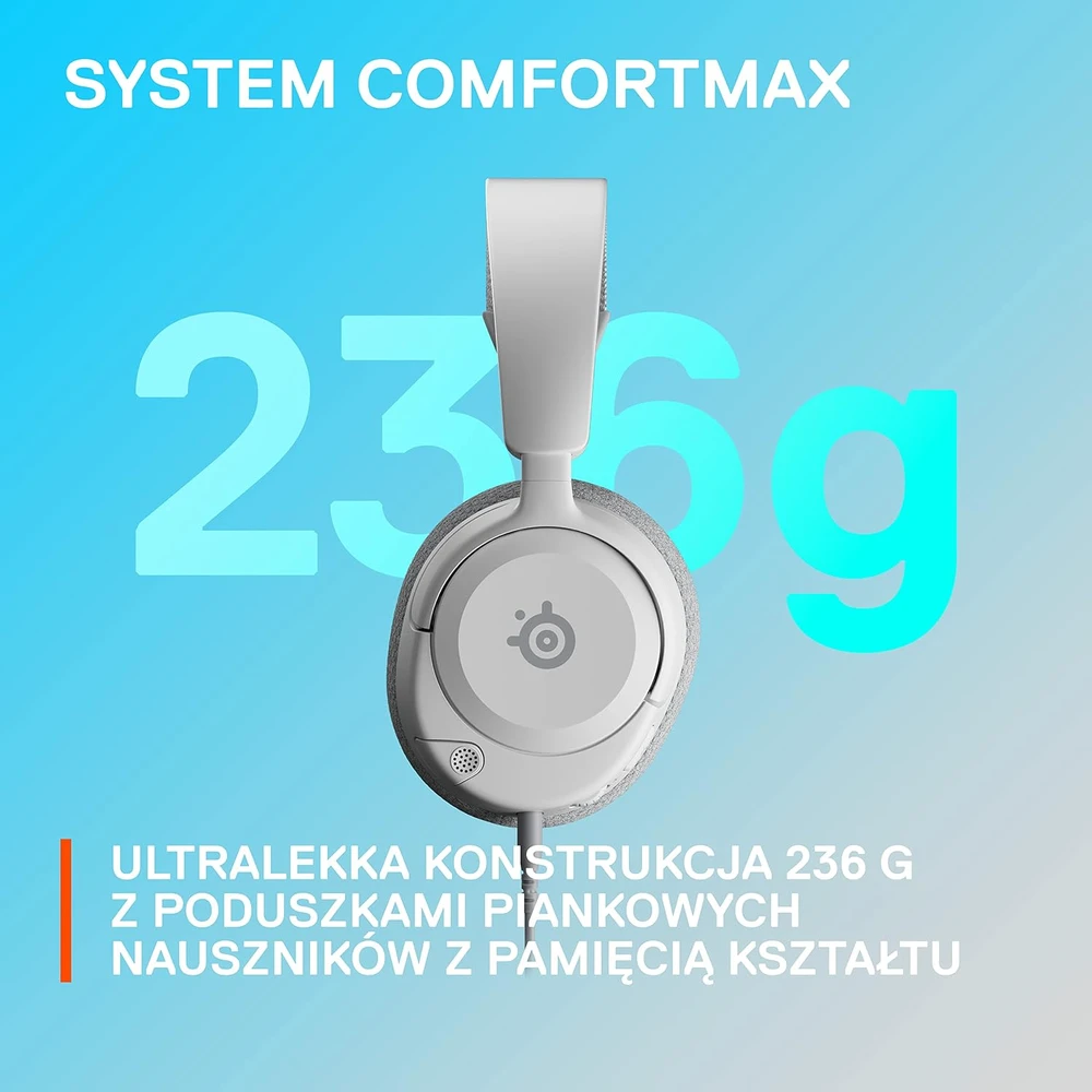 SteelSeries žaidimų ausinės Arctis Nova 1P, laidinės, 3,5 mm, baltos, 61612