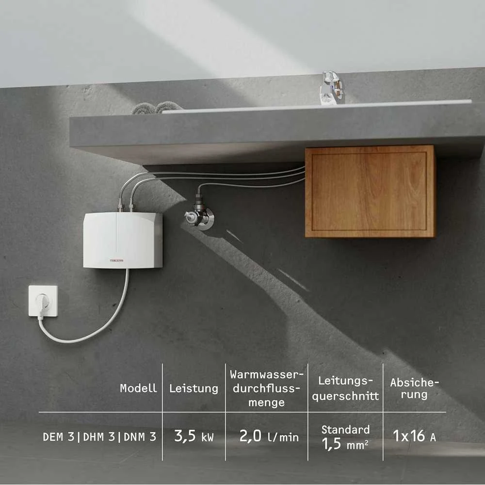 Stiebel Eltron mini vandens šildytuvas su dvių rankenų maišytuvu, 3,5 kW, DNM 3 + MAZ, 230 V