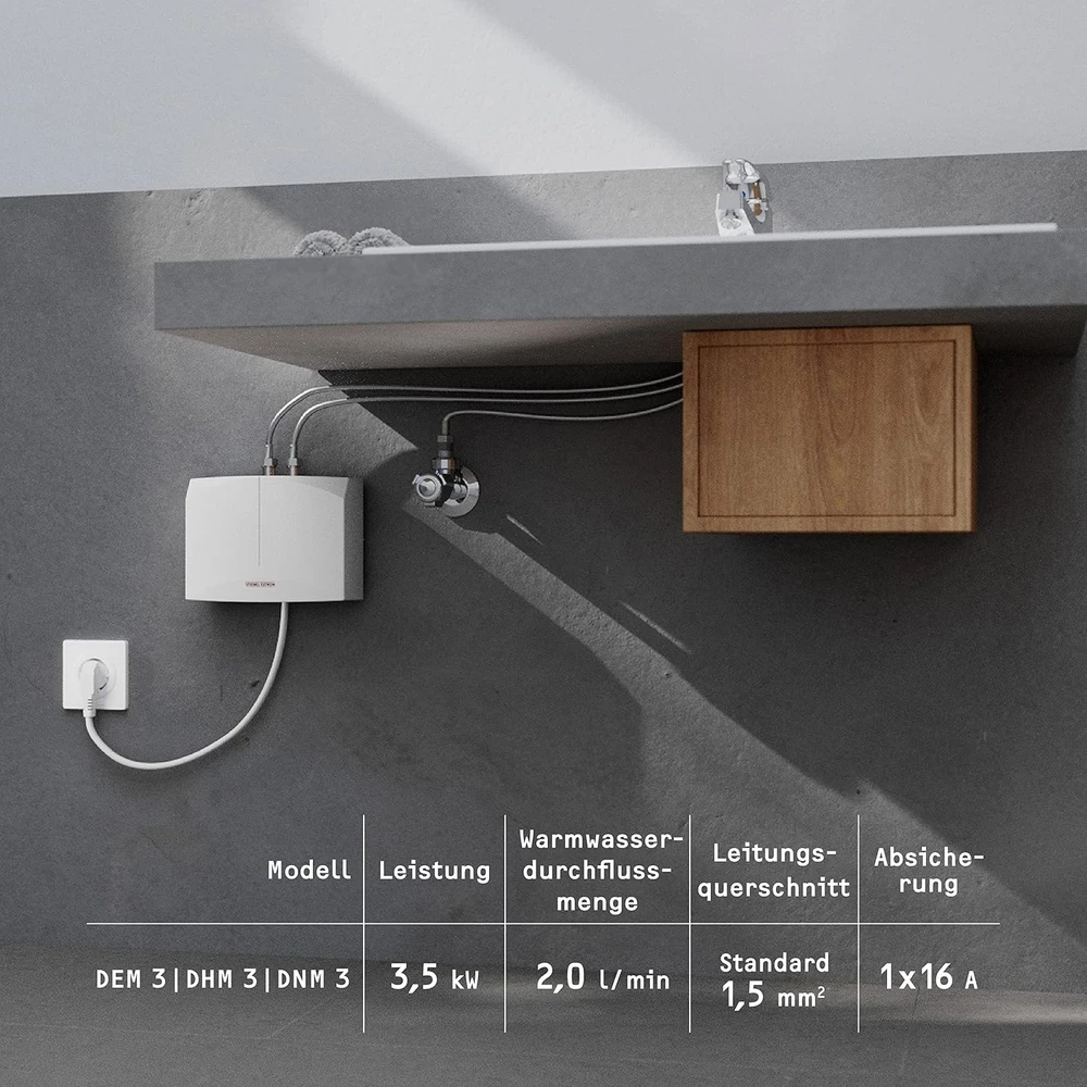 Stiebel Eltron srauto vandens šildytuvas, 3,5 kW, be slėgio, 2 l/min, baltas, 185411