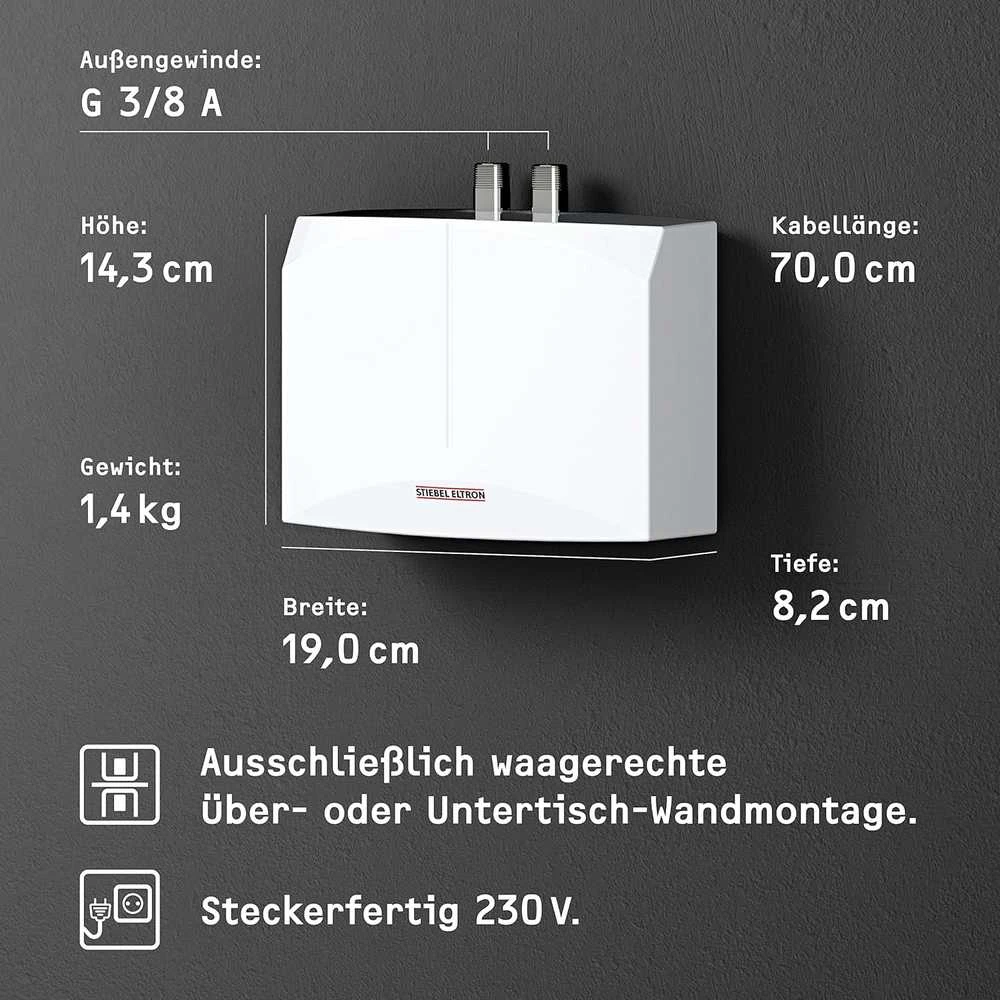 Stiebel Eltron srauto vandens šildytuvas, 3,5 kW, be slėgio, 2 l/min, baltas, 185411