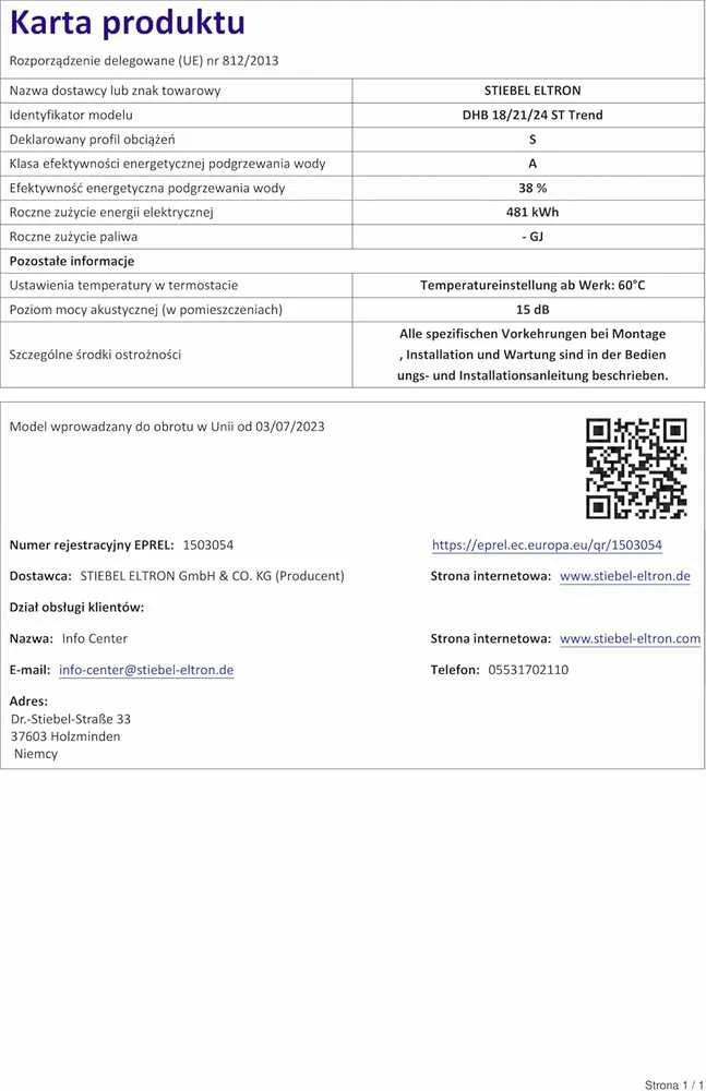 Stiebel Eltron vandens šildytuvas, elektrinis, 24 kW, 10,7 l/min, baltas, 204202