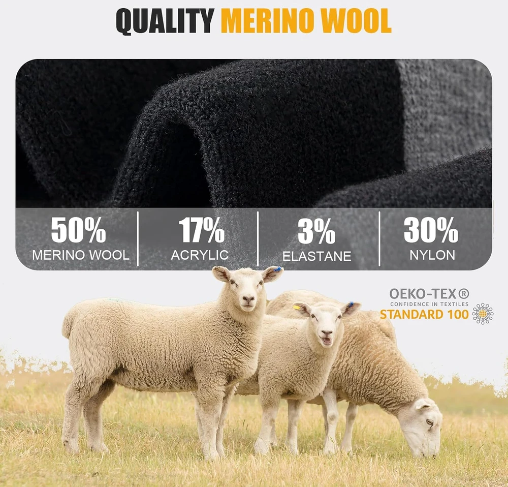Stoeury merino vilnos turistinės kojinės iki blauzdų, 3 poros, modelis 24171