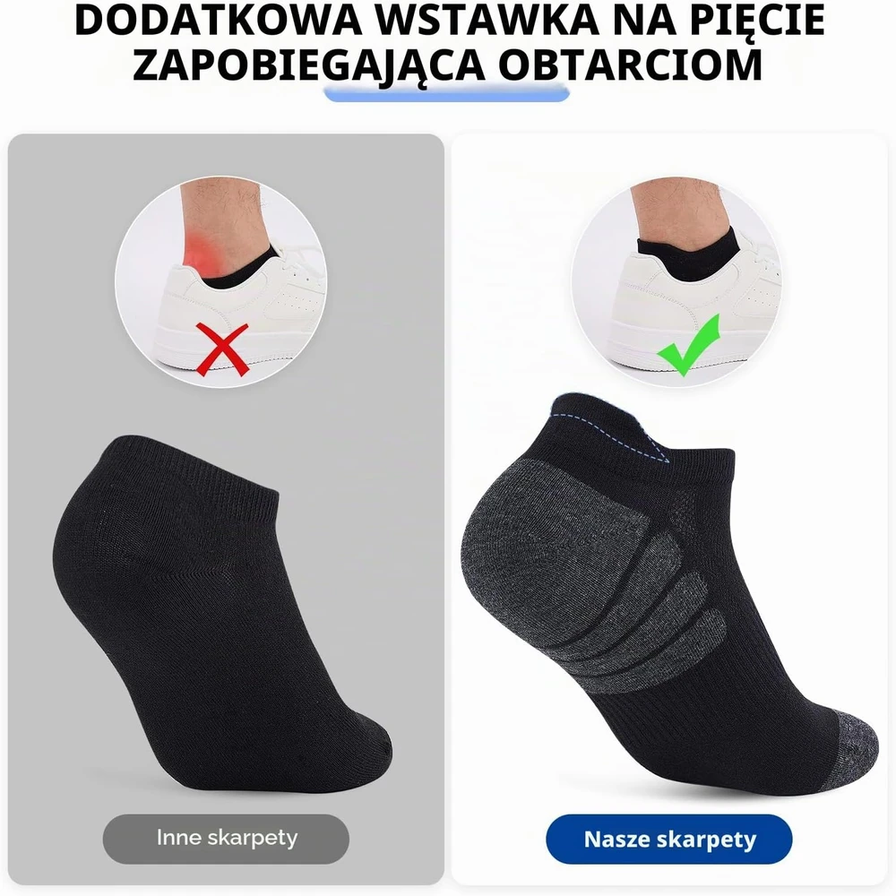 Stoeury sportinės medvilninės kojinės iki kulkšnių su lanko atrama, 10 porų, 25002