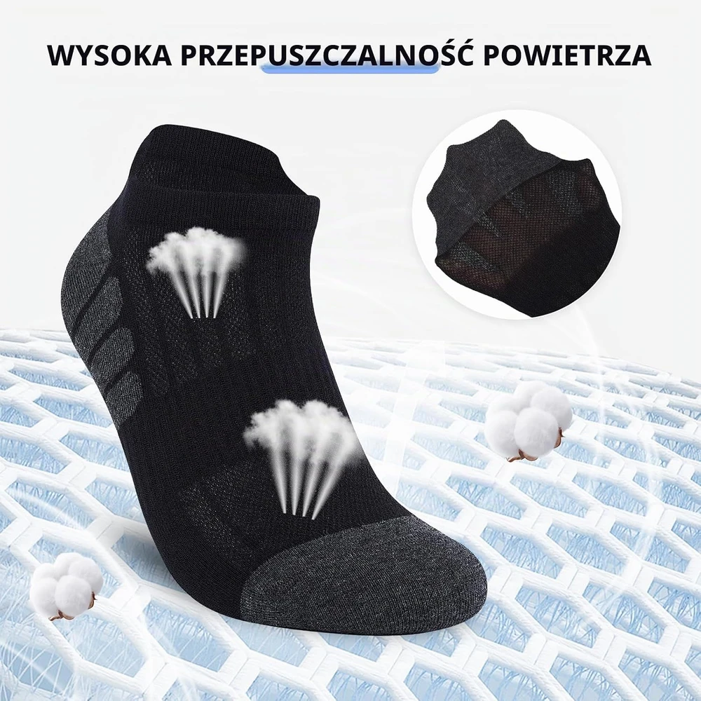 Stoeury sportinės medvilninės kojinės iki kulkšnių su lanko atrama, 10 porų, 25002