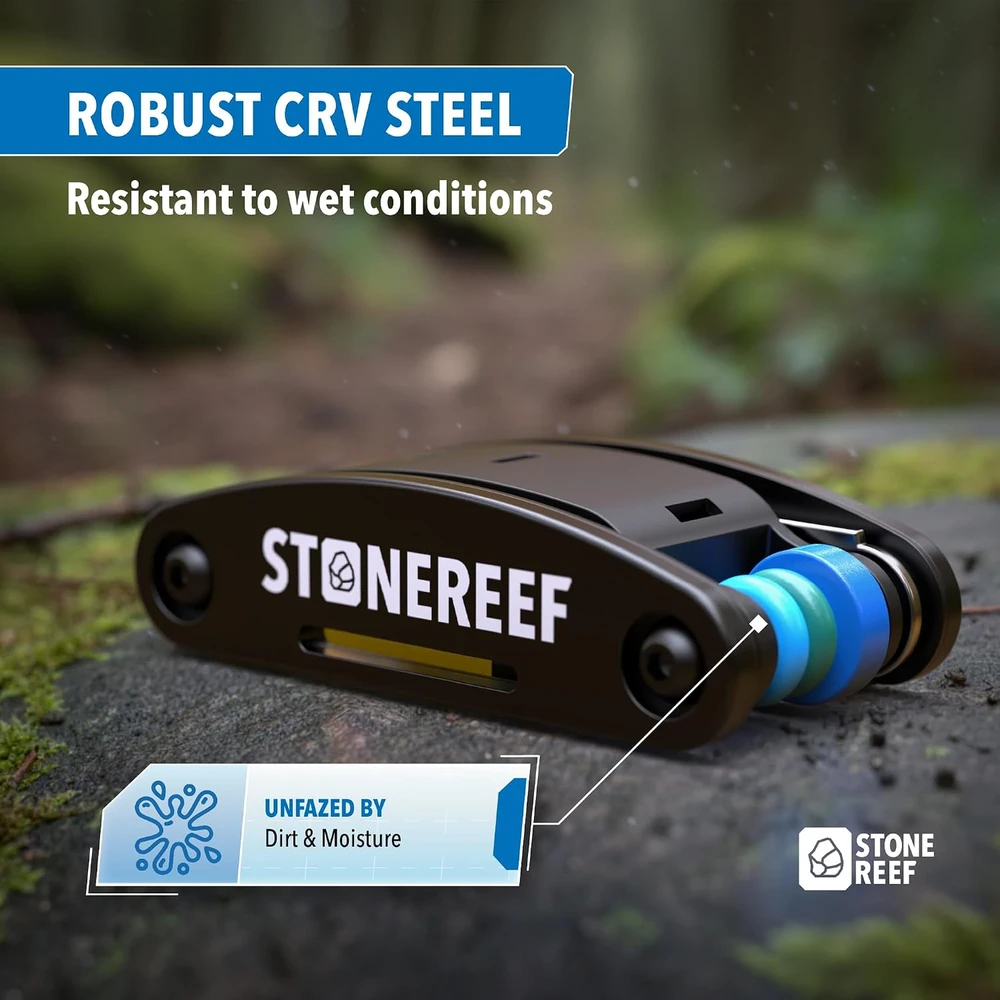 STONE REEF daugiafunkcis dviračio įrankis „16 viename“ su CRV raktų komplektu SR-1311