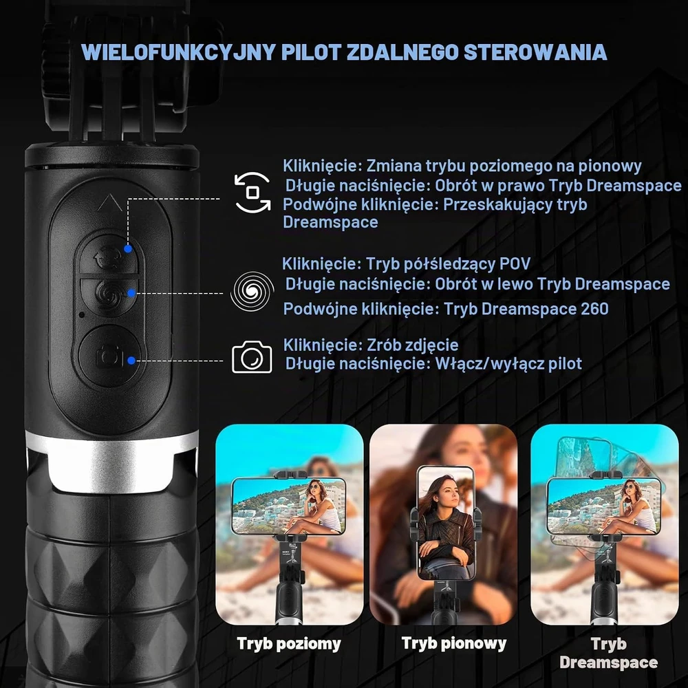 STRBDYI išmaniojo telefono 2 ašių gimbalas su 360° pasukimu ir apšvietimu Q18-U-D