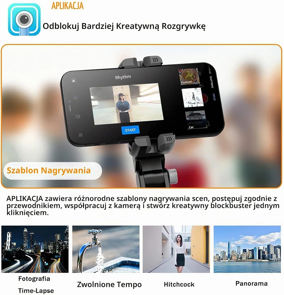 STRBDYI išmaniojo telefono 2 ašių gimbalas su 360° pasukimu ir apšvietimu Q18-U-D