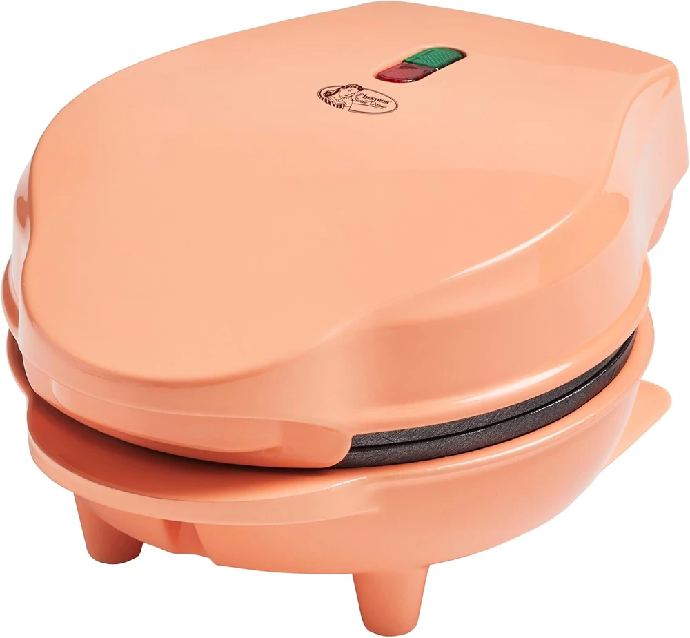 Sumuštinių keptuvas Bestron mini vaflinė 550 W su nepridegančia danga, retro stiliaus, AMW500PE