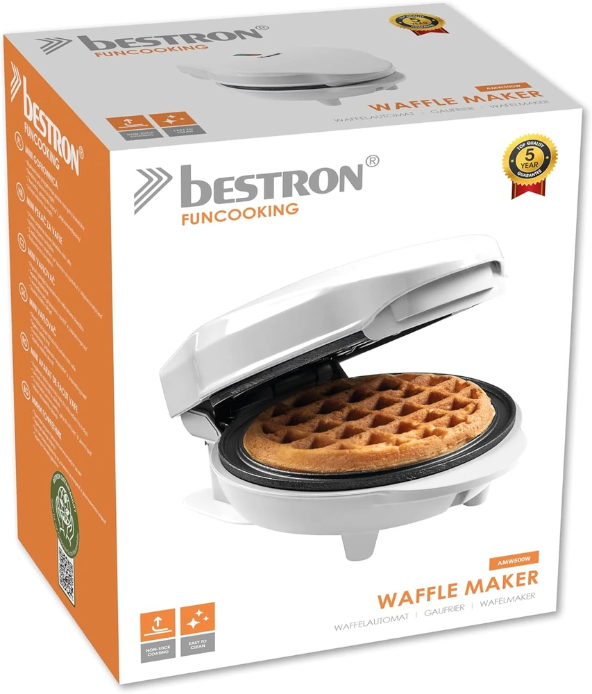 Sumuštinių keptuvas Bestron mini vaflinė Ø 10 cm su nepridegančia danga, 550 W, AMW500W