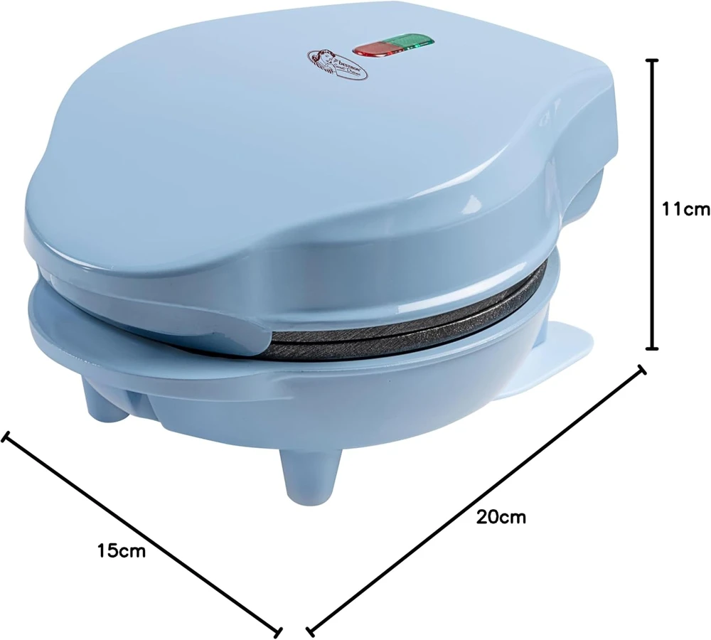 Bestron mini vaflinė 550 W su nepridegančia danga, mėlyna, AMW500B