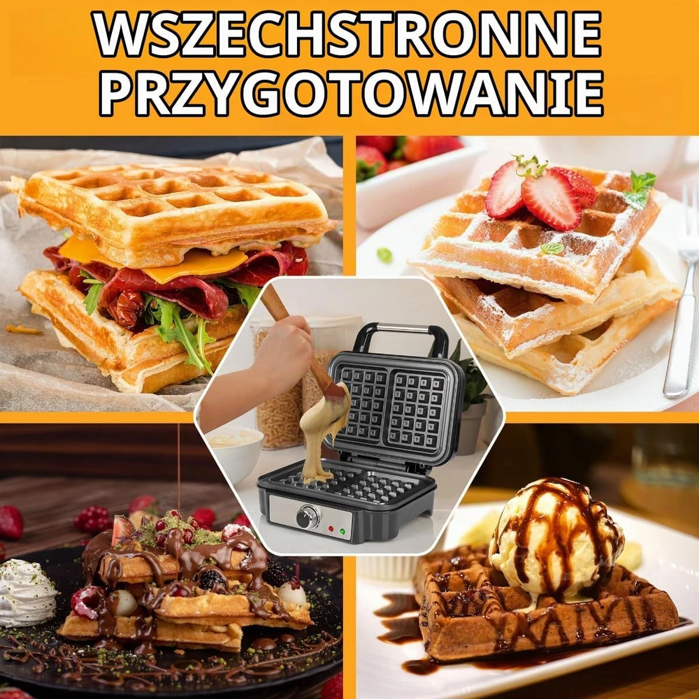 Profi Cook vaflinė belgiškiems vafliams su 2 kepimo plokštėmis, 1000 W, PC-WA1240