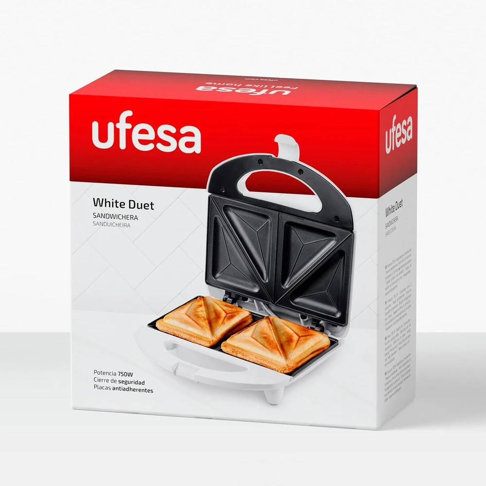 Sumuštinių keptuvas Ufesa sumuštinių keptuvė 750 W, 2 sumuštiniams, nepridegančios išimamos plokštės SW7862