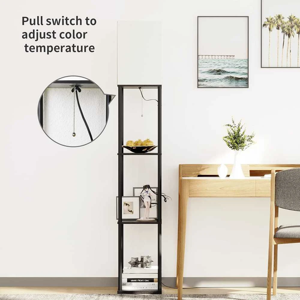 SUNMORY pastatoma LED grindų lempa, 60 W, E27, 3 spalvų temperatūros, juoda, 160 cm