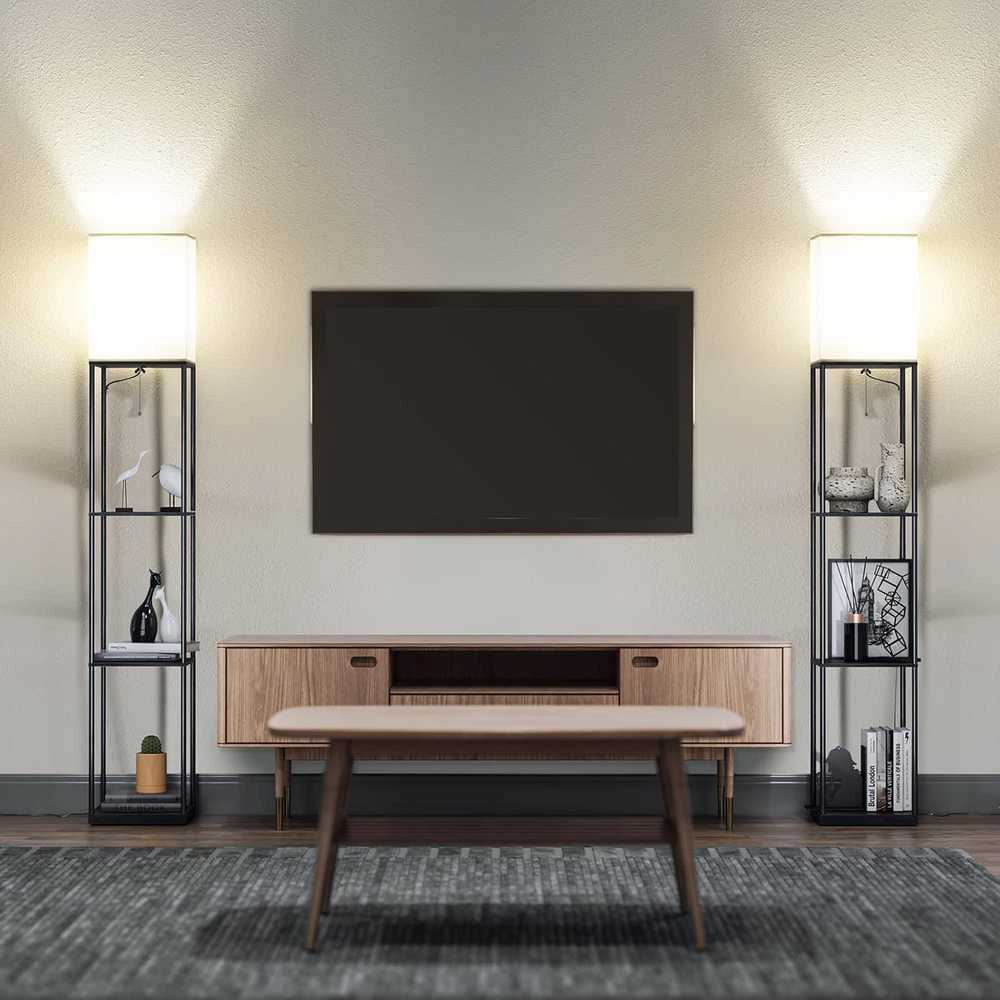 SUNMORY pastatoma LED grindų lempa, 60 W, E27, 3 spalvų temperatūros, juoda, 160 cm