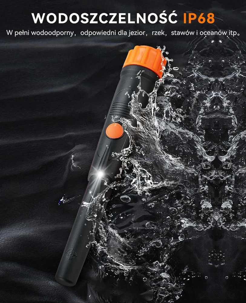 SUNPOW metalo detektorius Pinpointer, IP68 atsparus vandeniui, 360° aptikimas, OTMD01