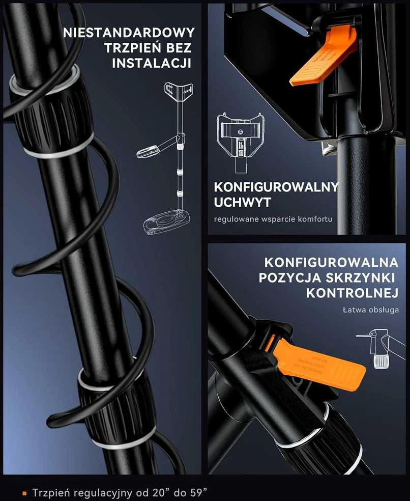 SUNPOW metalo detektorius su 30 cm IP68 vandeniui atsparia rite, HD-LCD ekranu ir 5 režimais OT-MD14