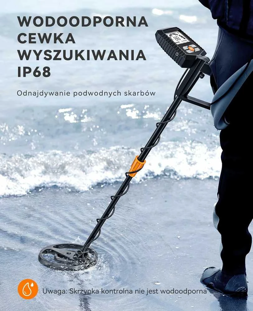 SUNPOW metalo detektorius su LCD ekranu, 4 veikimo režimai, atsparus vandeniui, OTMD13