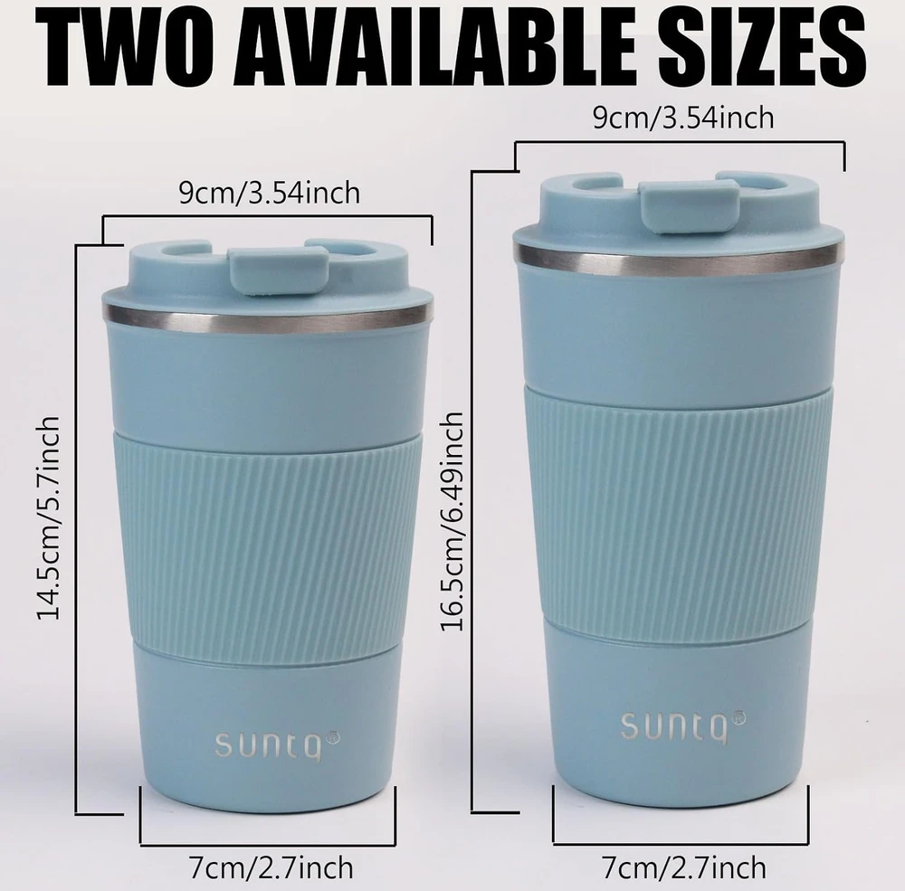 SUNTQ kelioninis termopuodelis 510 ml, sandarus, iš nerūdijančiojo plieno