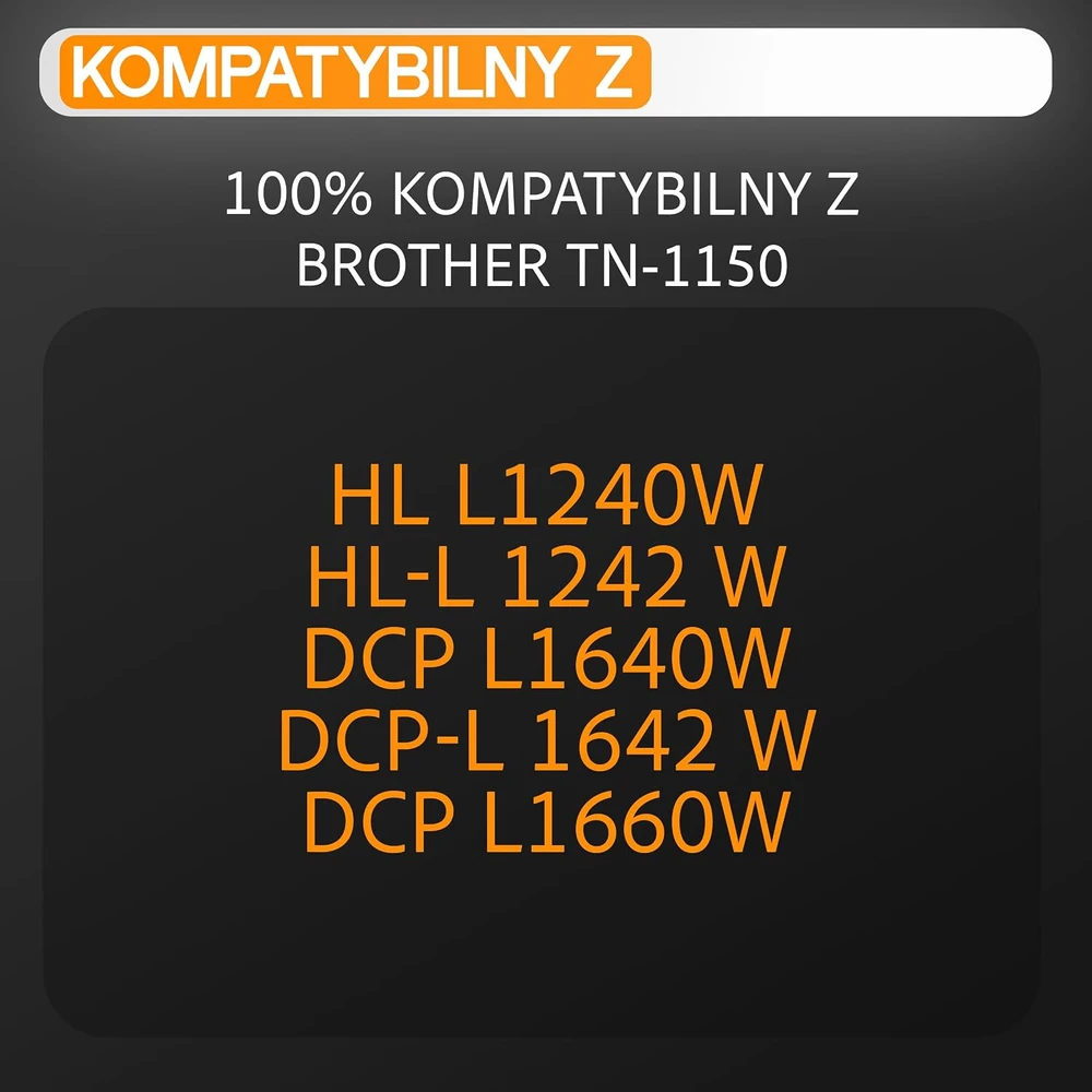Supply Guy juodos spalvos tonerio kasetės su mikroschema, 2 vnt., suderinamos su Brother TN-1150