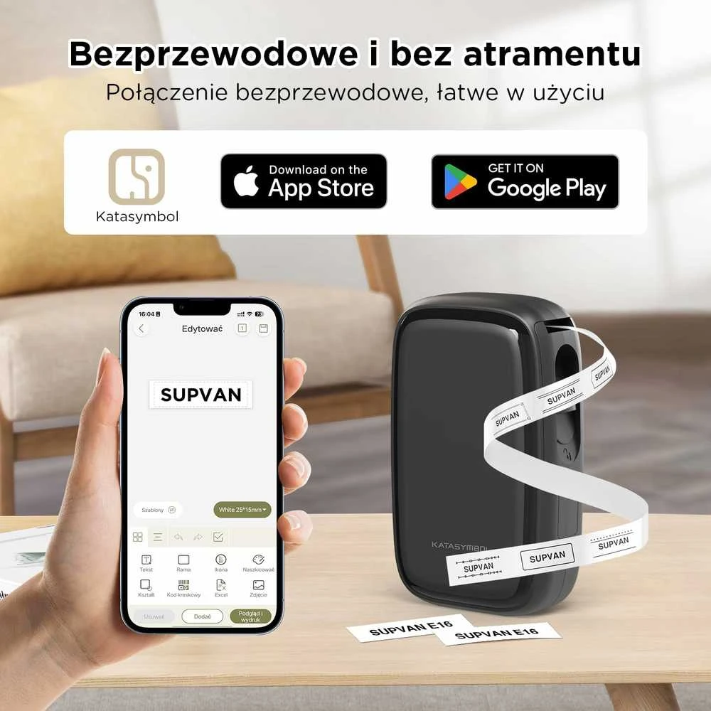 SUPVAN E16 Bluetooth etikečių spausdintuvas