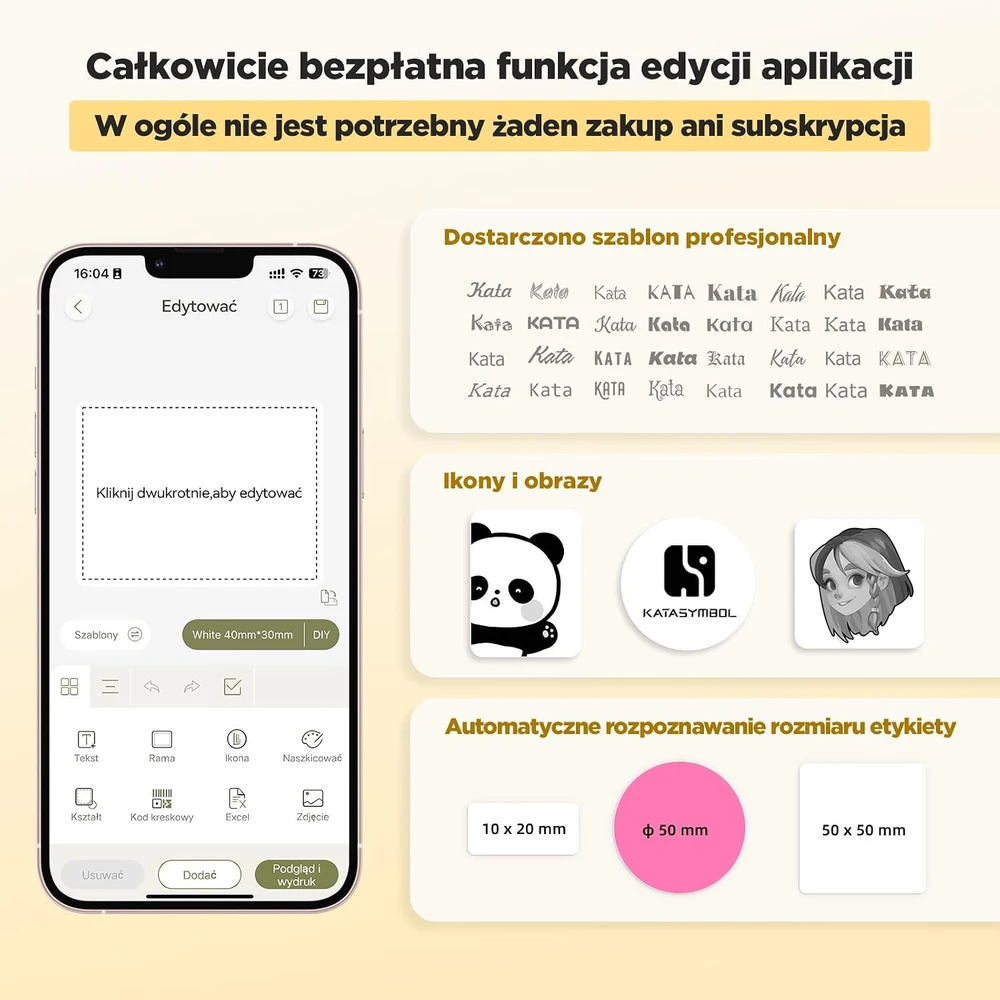Spausdintuvas SUPVAN T50M Pro nešiojama terminė etikečių spausdintuvė su 3 ritinėliais, USB-C