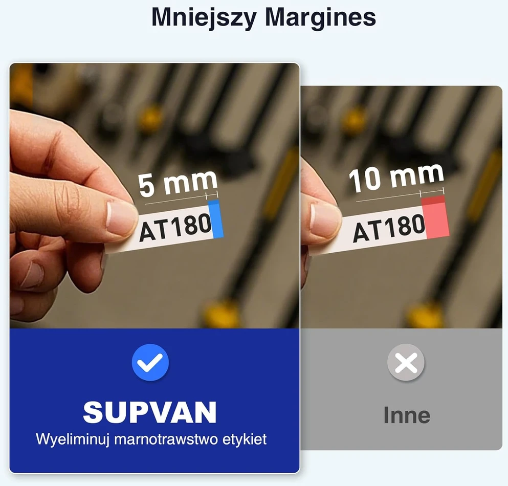 SUPVAN etikečių spausdintuvas Bluetooth su QWERTY klaviatūra, 1200 mAh, E11