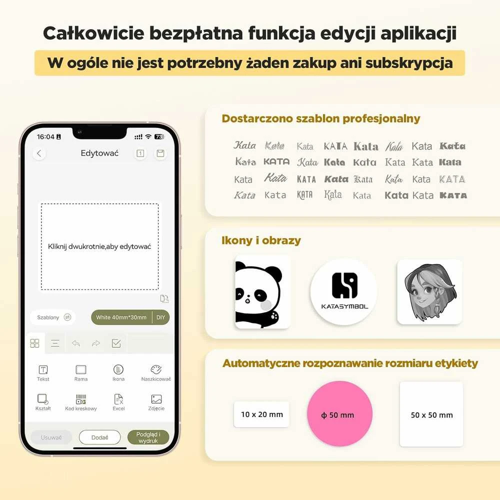 Spausdintuvas SUPVAN T50M Pro nešiojama terminė etikečių spausdintuvė su 3 ritinėliais, USB-C