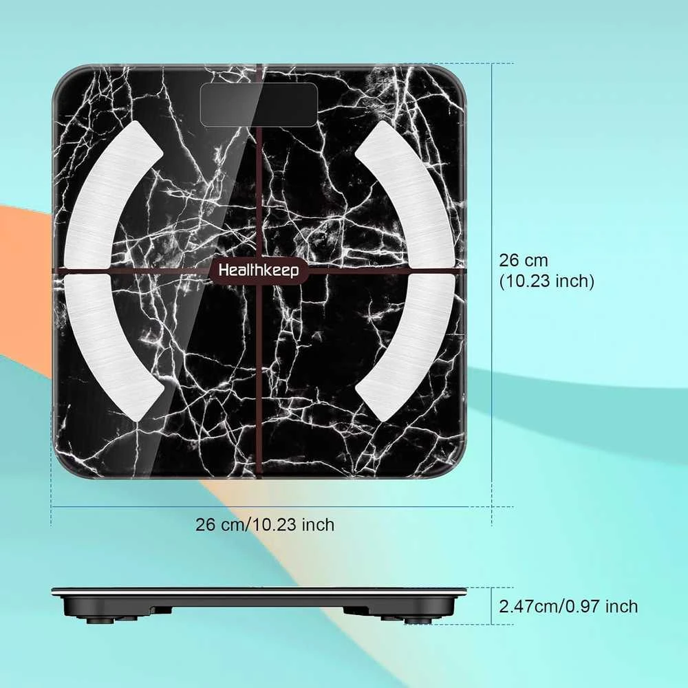 Svarstyklės Healthkeep išmani kūno analizės svarstyklė Bluetooth, 180 kg, LCD ekranas FG263LB