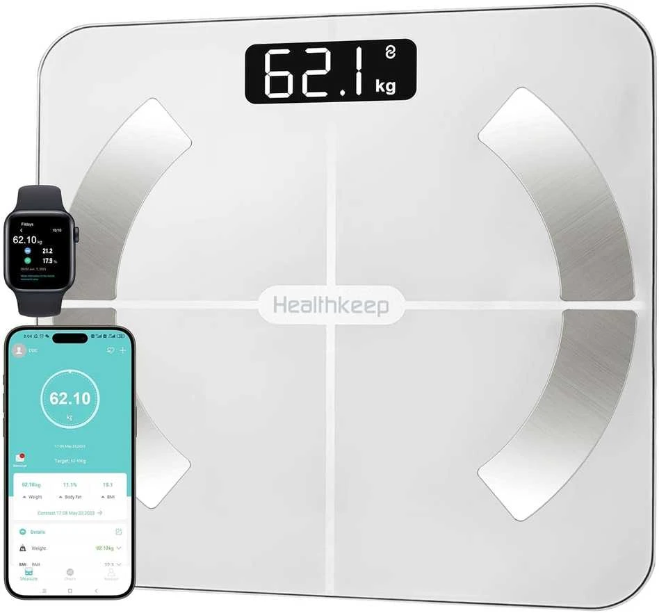 Svarstyklės Healthkeep išmani kūno analizės svarstyklė Bluetooth, 180 kg, LCD ekranas FG263LB
