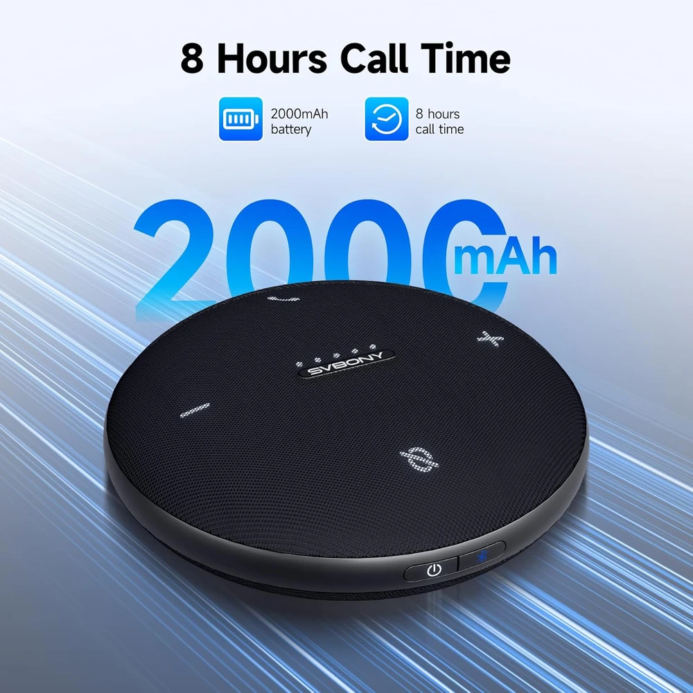 Svbony konferencijų garsiakalbis su Bluetooth, 4 mikrofonais, AI triukšmo slopinimu, SVHub Omni2