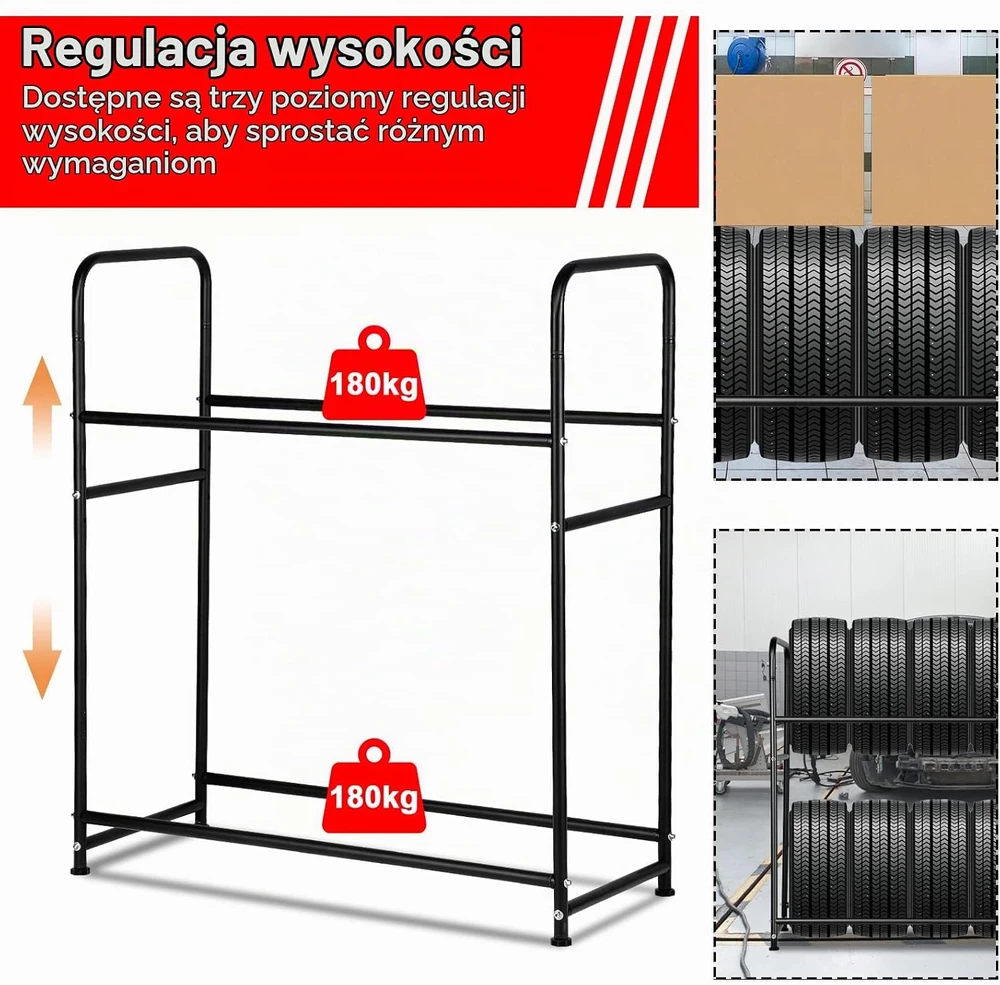 SWANEW padangų stelažas 8 padangoms, 180 kg, 107 x 46 x 117 cm, modelis 1