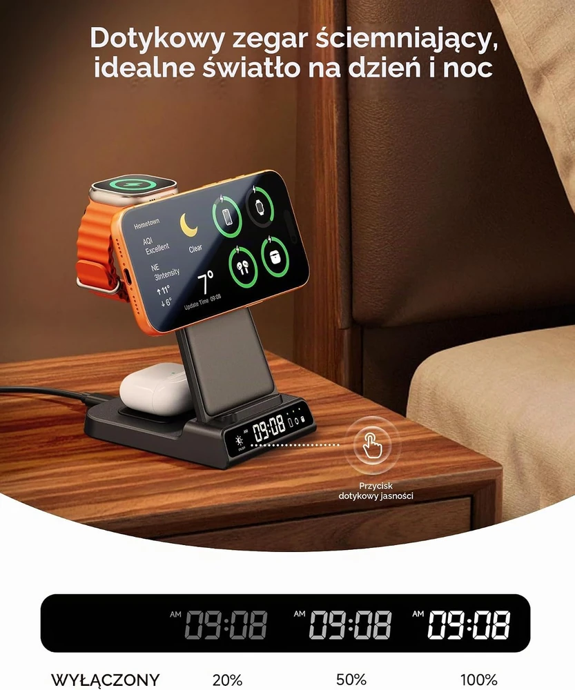 SwanScout magnetinė 3 viename belaidė įkrovimo stotelė 25 W, MagSafe, XF-C02